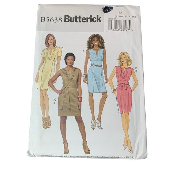Butterick B5638 Misses Dress Sewing Pattern Large L - Picture 1 of 2
